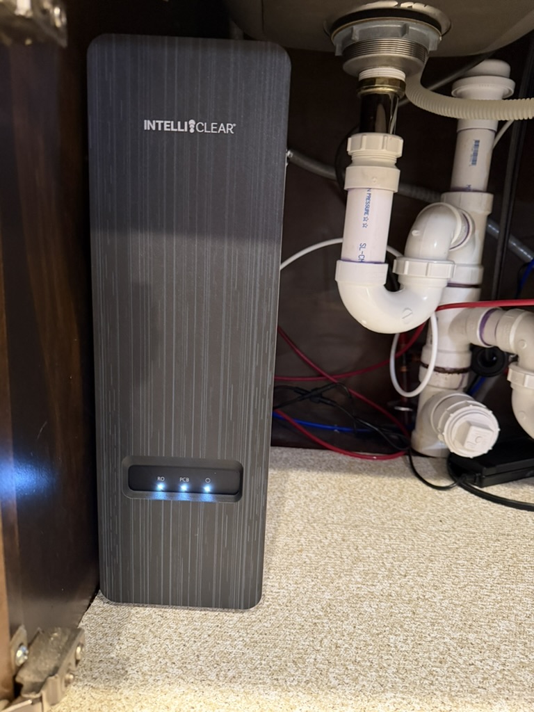 Installed IntelliClear tankless reverse osmosis unit
